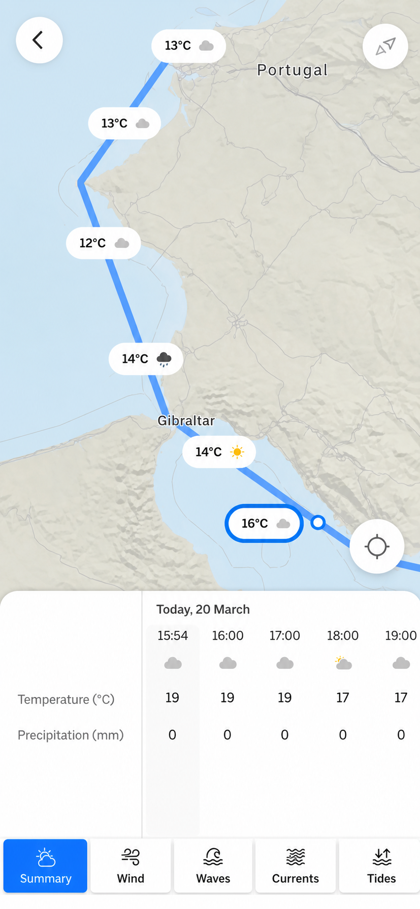 Orca mobile navigation app screenshot