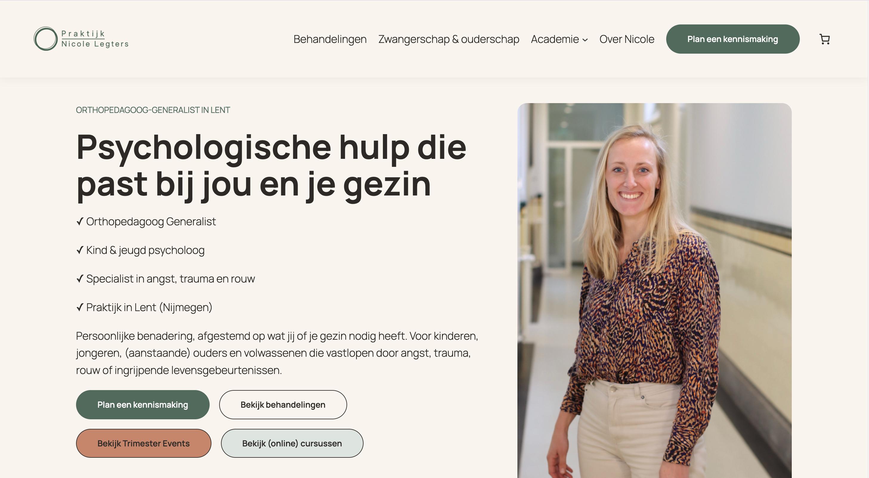 Praktijk Nicole Legters website preview